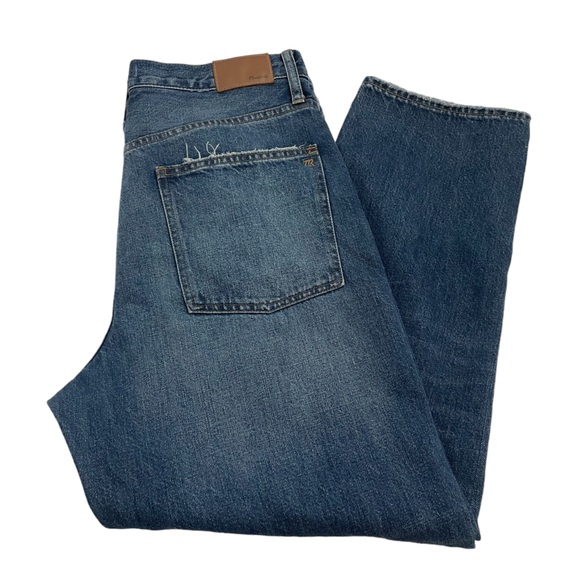 Madewell Denim - Madewell Womens The Dad Jean Denim 30 Distressed Button Fly Blue Frayed Hems